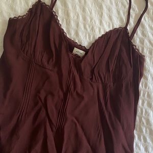 wilfred red wine slip dress